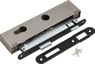 Insteekslot - Deurslot Binnendeur - Veilige Toegang - Verkeerd-om-draaiend - 72/34 mm - Zwart/Zilver
