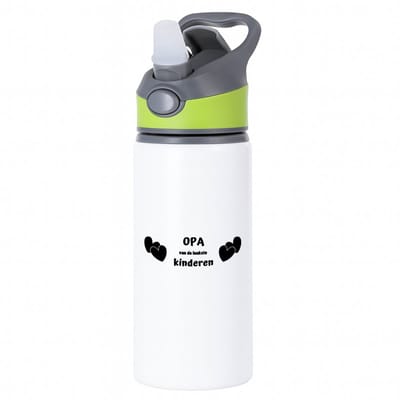 Hacebo® - opa van de leukste kinderen waterfles met rietje groen - Opa - de leukste opa - verjaardag - cadeau voor opa - kado - geschenk - water fles - 650ML