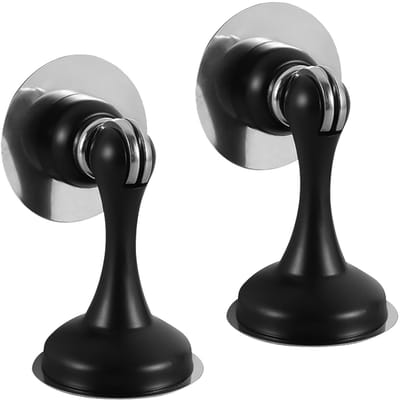 Dailygoods - 2 stuks magnetische deurstoppers, roestvrij stalen deurstopper, magnetische deurklink, magnetische deurhouder met vangst, zelfklevende/verbergingsschroeven gemonteerd voor thuiskantoor, patio