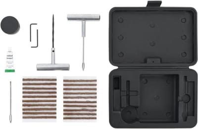 Reparatieset autobanden - Band reparatie - Voertuigonderhoud - 27-delige set - 20 banden - Zwart