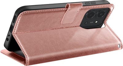 Mayaxess, Portemonneehoesje voor Xiaomi Redmi 15C met polsbandje en standaardfunctie, Champagneroze