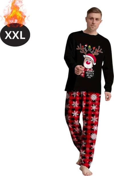 Bovista Kerst Pyjama - Heren - Kerstpyjama - Mannen - Slaapkleding Volwassenen - Set - Broek - Shirt - Christmas - Maat XXL