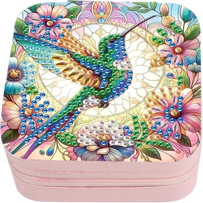 Kleine juwelendoos voor diamond painting met nummers, draagbare opbergdoos voor sieraden, ideaal voor oorbellen en kettingen, perfect voor reizen en organisatie