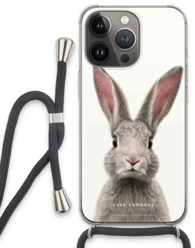 Case Company® - Hoesje met koord geschikt voor iPhone 13 Pro hoesje met Koord - Daisy - Telefoonhoesje met Zwart Koord - Bescherming aan alle Kanten en Over de Schermrand