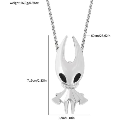 Spel Hollow Knight Silksong Botten Nagel Vintage Hanger Ketting De Bleke Koning Figuur Ketting Sieraden Accessoires Cadeaus white