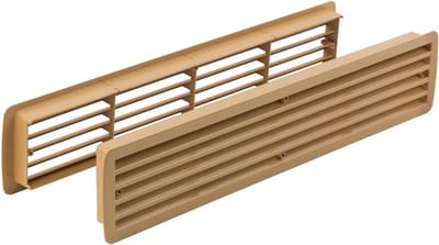Kunststof Rooster - Ventilatierooster Deurventilatie - Ventilatie Ruimtes - Conform DIN 18017 - 457 mm x 92 mm - beuken