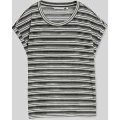 Tom Tailor Denim - T-shirt met streepjespatroon - Maat L - black white gradient stripe