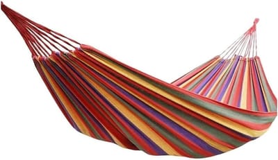 Hangmat Set - Schommelbed Canvas - Ontspannen Buiten - Lichtgewicht Draagbaar - 80x190 cm - Rood