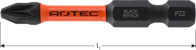 Rotec IMPACT insertbit PZ 1 L=50mm E 6,3 BASIC
