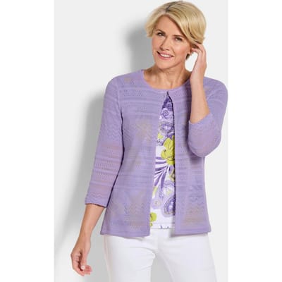 Licht shirtjasje in ajourlook - sering - Gr. 19 van Goldner Fashion