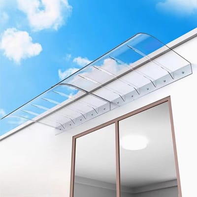 Gebogen Deurluifel - Voordeur Luifel Raam - Buiten Beschermen - Stootvast Polycarbonaat - 40x230cm - Helder