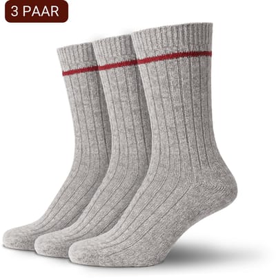 Sukats® The Norwegians - 3 Paar - Noorse Sokken met badstofzool - Maat 39-42 - Grijs - Dames en Heren - Nordic Socks - Warme Sokken - Wintersokken - Wollen Sokken - Scandinavische Sokken - Verwarmde Sokken