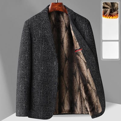 Nieuw Herfst en Winter Goud Velours Warme Voering Heren Casual Chernel Pak Slim Pak 4XL black
