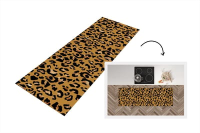 Keukenloper - Loper keuken - Luxe - Panterprint - Goud - 150x50 cm - Keukenloper vinyl