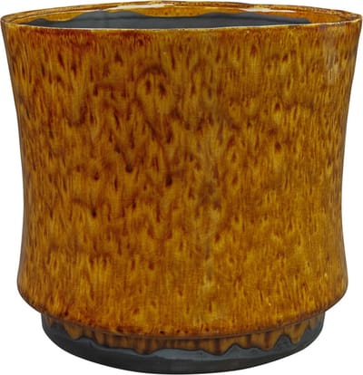 Ter Steege Bloempot Geglazuurd Geel-Caramel D 21 cm H 20 cm Opening 18.5 cm