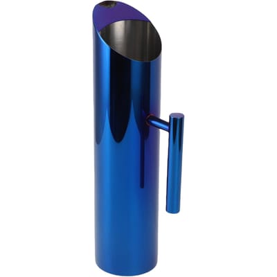 Pichet à eau en acier inoxydable avec pare-glace 2L Pichet à boisson en métal Récipient à boisson avec poignée pour thé glacé et chaud bleu