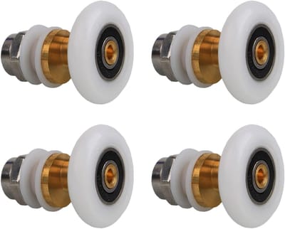 4 Stuks Douchedeur Rollers 25mm - Glazen Schuifdeur Pulleys/Runners/Wheels, Sterke Laadcapaciteit, Ultra Stille Vervangingen voor Douchedeuren