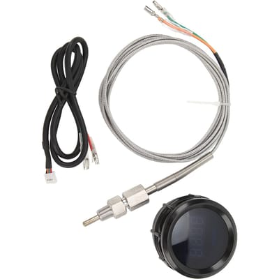 Jauge de Température des Gaz d'Échappement 52mm Haute Précision Universelle 12V 200 à 1300 Celsius Compteur EGT Numérique black