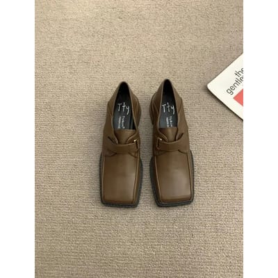 Vintage Bruine Dames Schoenen Kick Saddles Britse Stijl Platte Hak Lente Zomer JK Schoenen Klein Leer 39