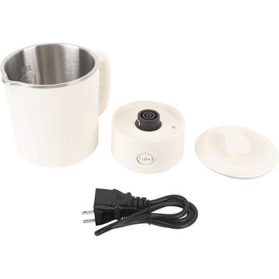 Bouilloire Électrique Portable Acier Inoxydable de Qualité Alimentaire 600ML Pliable Bouilloire à Thé Café avec 2 L(for 6.5-9kg) white