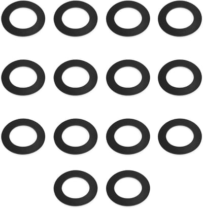 14 Stuks Zwarte Rubberafdichtingen voor Badkuipafvoer en Overloop - 71mm OD, 45mm ID, 2mm Dikte