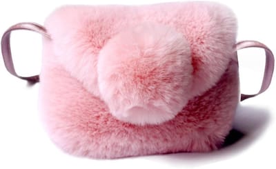 Kleine Pluche Schoudertas voor Kinderen, Mini Handtas met Verstelbare Schouderband, Ideaal voor Meisjes van 3-12 Jaar (Roze)