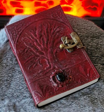 Leren Dagboek Levensboom - Leren Journal Tree of Life - 18cm x 13cm - Leren Notitieboek - Handgemaakt