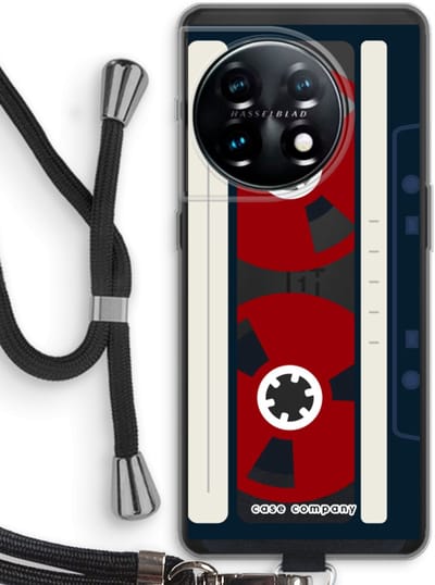 Case Company® - Hoesje met koord geschikt voor OnePlus 11 hoesje met Koord - Here's your tape - Telefoonhoesje met Zwart Koord - Bescherming aan alle Kanten en Over de Schermrand