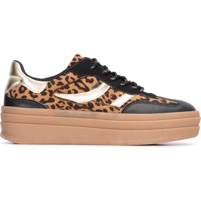 Posh by Poelman - maat 36- BODIE Dames Sneaker - Zwart met dierenprint