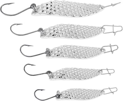 5 Stuks Metalen Visserslures - Spinnerbait, Hardmetaal Aas voor Zoetwatervissen en Zoutwatervissen, Ideaal voor Forel en Zalm