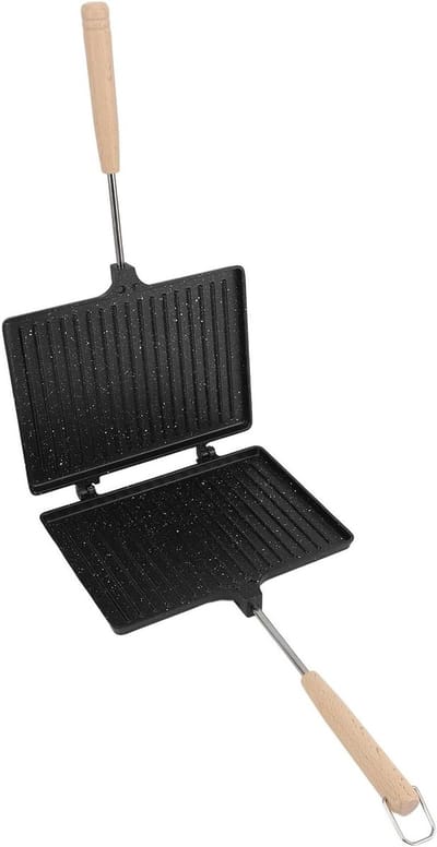 Sandwich Maker - Toastapparaat Keuken - Ontbijt Maken - Dubbelzijdig Non-stick - 27x24x5 cm - Zwart