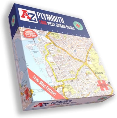 1000 Stukjes Legpuzzel Stadskaart Plymouth Groot-Brittannië met Index