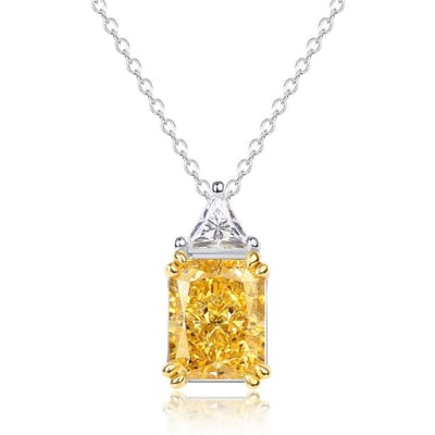 Sieraden S925 zilveren ketting ijsbloem geslepen diamanten hanger met hoog koolstofgehalte 18k gouden vierklauwsleutelbeenketting white