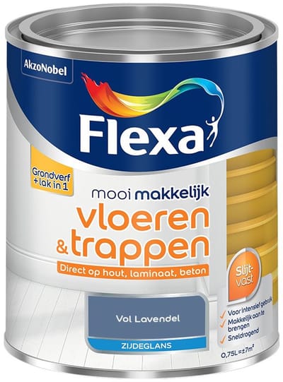 Flexa - Mooi Makkelijk Vloeren & Trappen Zijdeglans - Vol Lavendel - Mengverf - 750 Ml