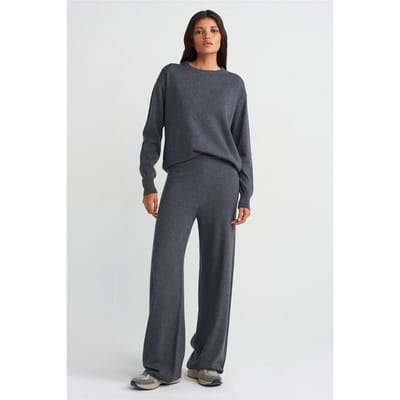 Dames Lurex Breiselbroek met Wijde Pijpen