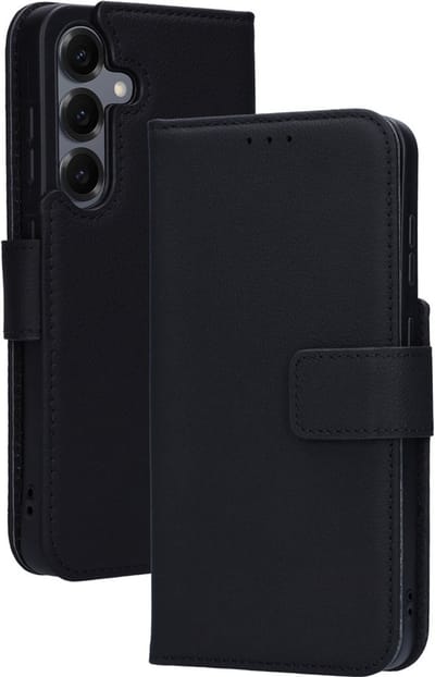 Mobiparts Leather Wallet Case geschikt voor Samsung Galaxy S25 - Zwart