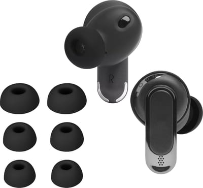 kwmobile 6x cover voor in-ear oortjes geschikt voor JBL Tour Pro 2 - Vervangende oordopjes van siliconen in zwart - 3 maten