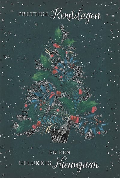MGPcards - 6 Luxe dubbele Kerstkaarten - Foliedruk - Gekleurde envelop - 11,5 x 17 cm