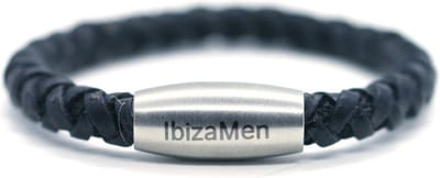 IbizaMen KIDS - Jongens - armband - leer - zwart - vintage - 5mm