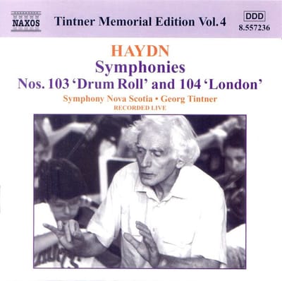 Symphony Orchestra Nova Scotia, Georg Tintner - Haydn: Symphonies Nos. 103 'Drum Roll' And 104 'London' (CD)