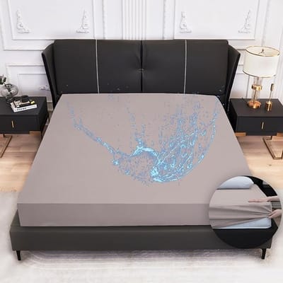 Matrasbeschermer 140x200 cm - Waterdichte hoeslaken met elastische rand - Grijs