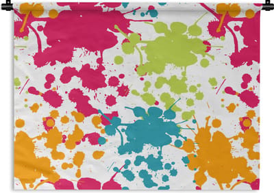 Wandkleed - Wanddoek - Patronen - Verf - Regenboog - 60x45 cm - Wandtapijt