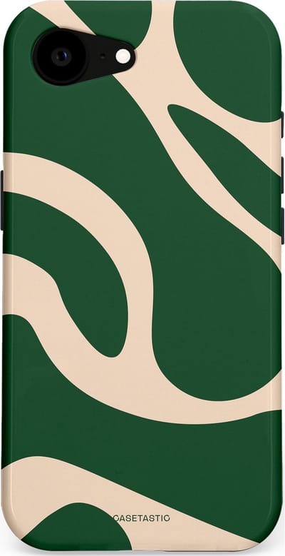 Casetastic hoesje geschikt voor Apple iPhone 16e / Apple iPhone 17e - MagSafe - Dubbellaagse bescherming - Groen Bos en Zand Duinen - Fashion Case - Donkergroen Zand