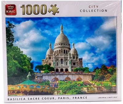 King - Legpuzzel Volwassenen - Basilica Sacre Coeur Parijs Frankrijk - City Collection - 1000 Stukjes (68 x 49 cm)