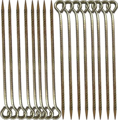 Tentharingen - Grondpennen Gazonhaken - Kamperen Tuinieren - Gegalvaniseerd Staal - 41.9 cm - Goud