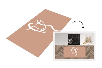 Keukenloper - Loper keuken - Vrouw - Abstract - Gezicht - 120x60 cm - Keukenloper vinyl