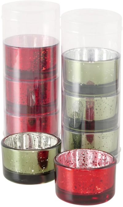 Theelichthouder glas set a 4 H3cm