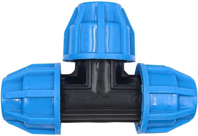 Dailygoods- Pijpfitting 25mm T-type - 4 Stuks - PE Koppeling - Waterdicht - Weerbestendig - Hoge druk tot 16 bar - Ideaal voor irrigatiesystemen - Buisconnector