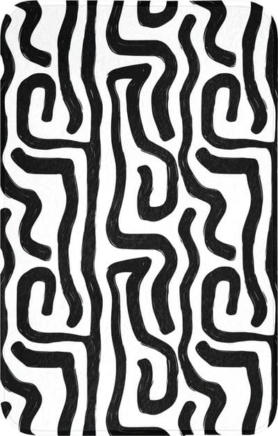 WC mat 50x80 cm - Antislip - Modern - Lijnen - Zwart - Toiletmat - Vloermat - Douchemat - Toilet tapijt - Toiletmatten