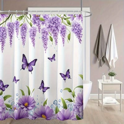 Sneldrogend Makkelijk Schoon te Maken Douchegordijn Met Haken Waterdicht Anti-schimmel Schattige Stijl Meervoudig Gebruik Voor Douchebak Privacy Bescherming 120x180cm